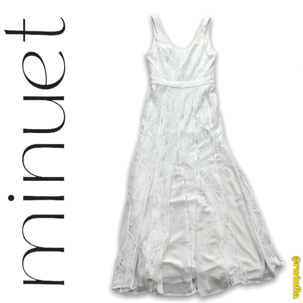 NWT Minuet Ivory Dress Pleated Bride Jacquard Pleated Size Small